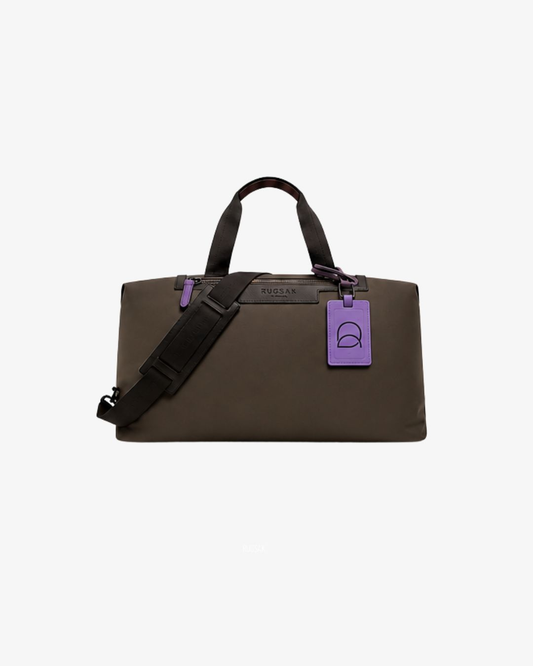 RUGSAK Urban Weekender Tote Duffel Taupe Brown / Purple Accent
