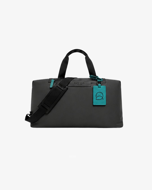 RUGSAK Urban Weekender Tote Duffel Taupe Charcoal Grey / Teal Accent