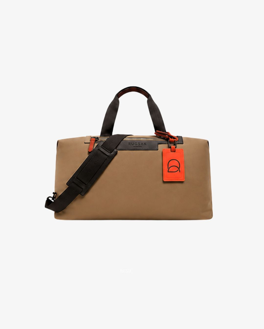 RUGSAK Urban Weekender Tote Duffel Taupe Sand Beige / Orange Accent